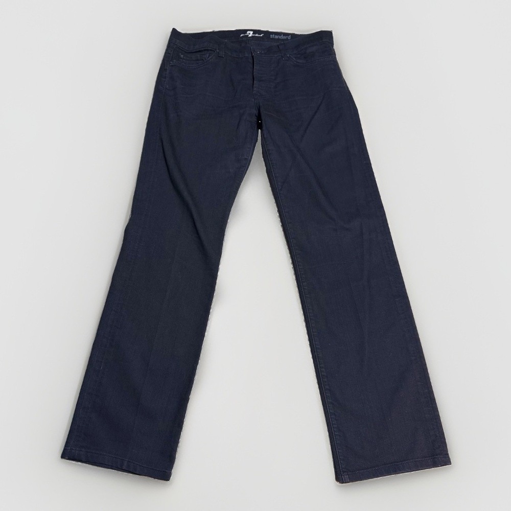 7 For All Mankind Standard Jeans 33x30 Straight Leg Black Denim Mens